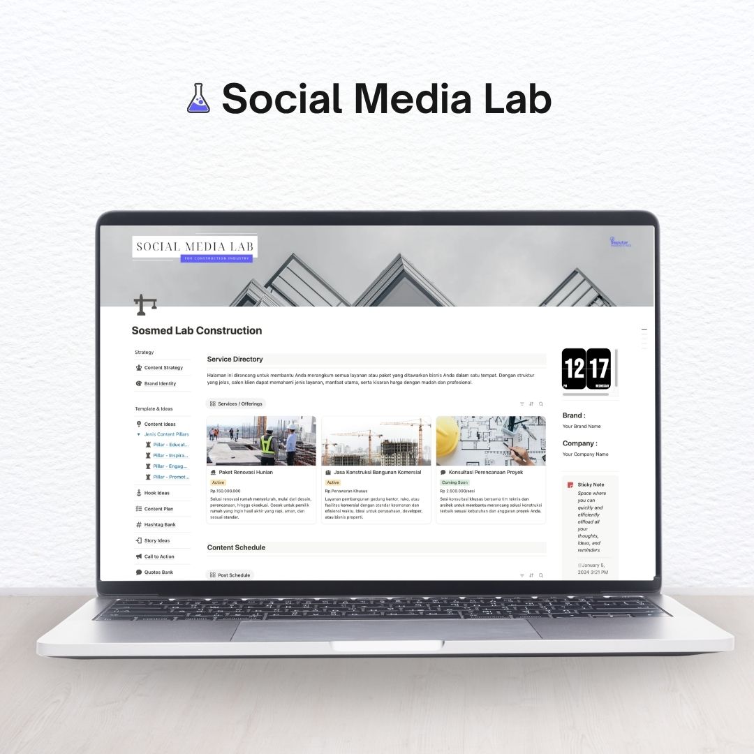 Disusun eksklusif oleh Marketing Consultant Digital Product - Social Media Lab